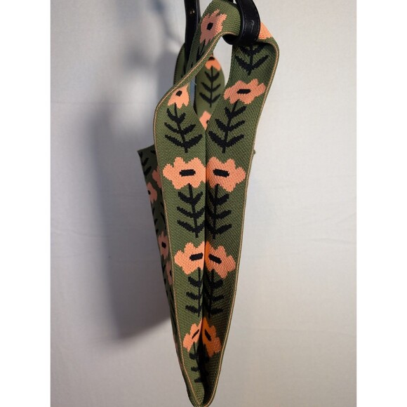 Free People Tote Shoulder Green Floral Beach Hippie - Picture 3 of 6